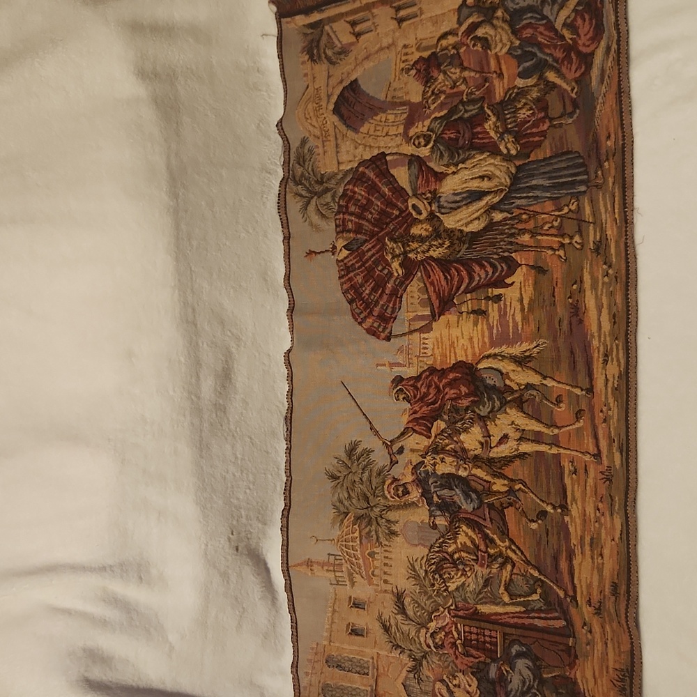 Vintage Arabian, Middle Eastern, Hanging Wall, Tapestry  Scene Made In ITALY
